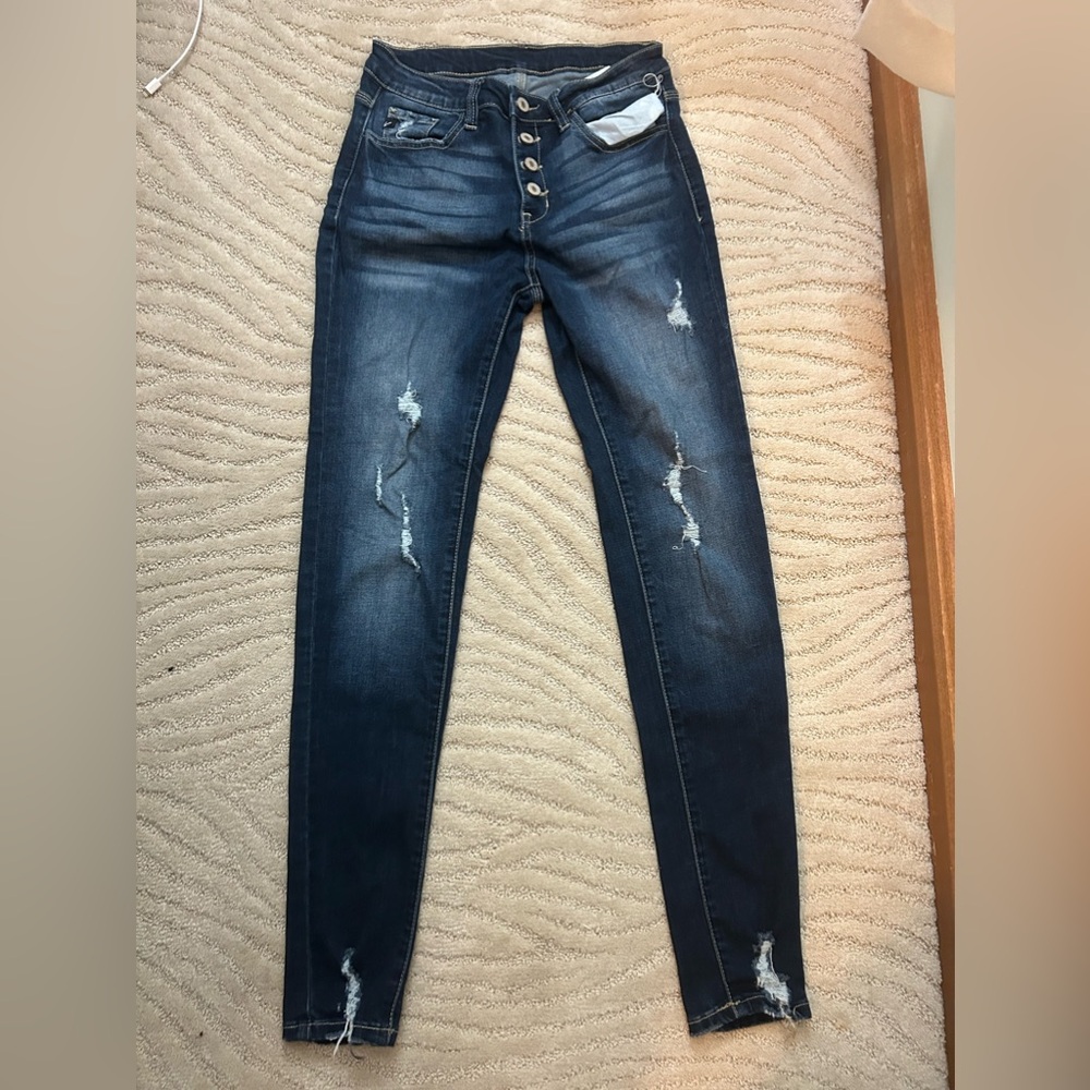 Kancan 7 / 27 skinny dark denim jeans